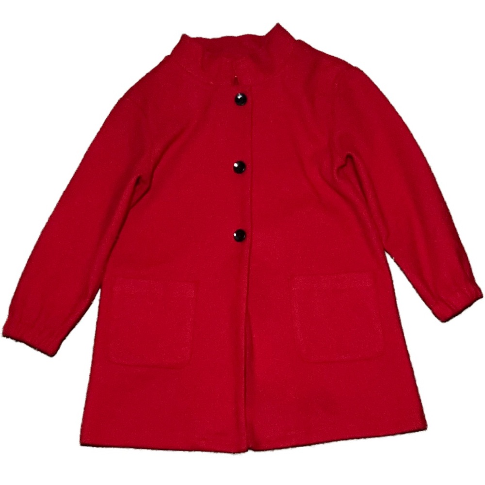 PatPat Vibrant Red Kids Pea Coat, Size 5-6Y